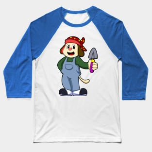 Dog at Farmer with Flower trowel Baseball T-Shirt